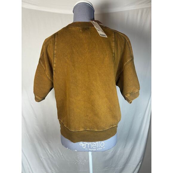 BDG L Cropped Boxy Short Sleeve Sweater Distressed Effortless Grunge Streetwear - Picture 2 of 7